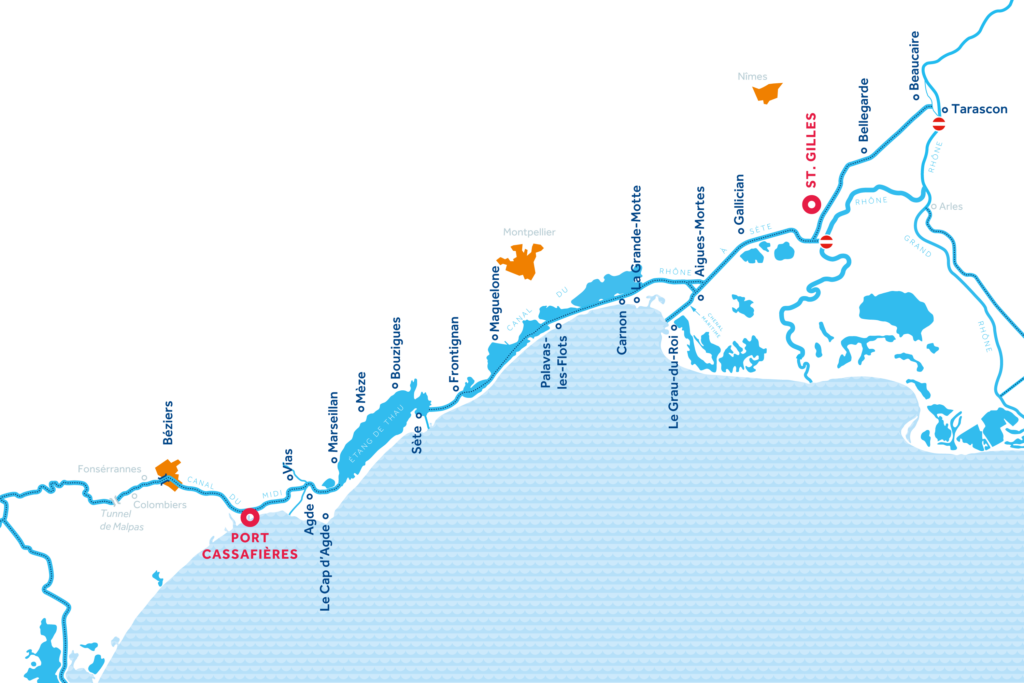 Vaargebied van de Camarque in Frankrijk