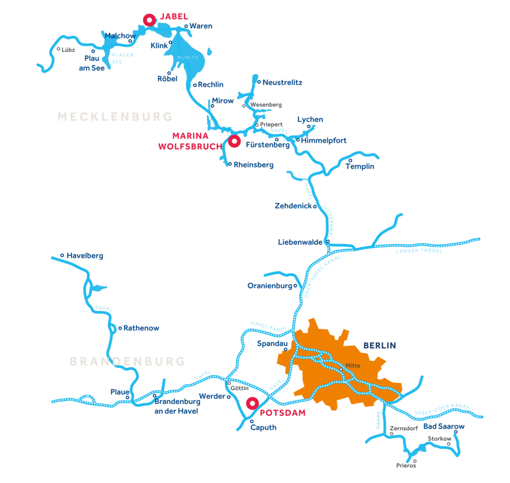Vaargebied van Mecklenburg Vorpommern in Duitsland