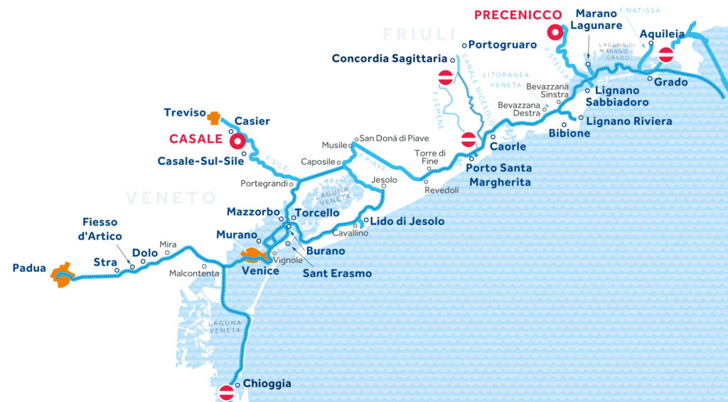 Vaargebied van Venetië in Italië